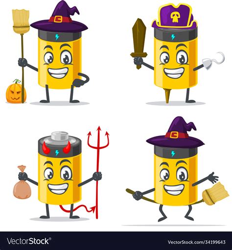 Battery Mascot Or Character Royalty Free Vector Image