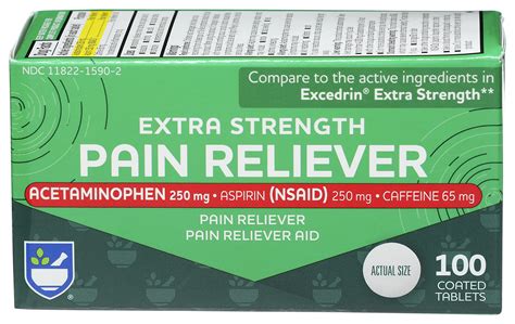 Rite Aid Extra Strength Pain Reliever Acetaminophen Mg Aspirin