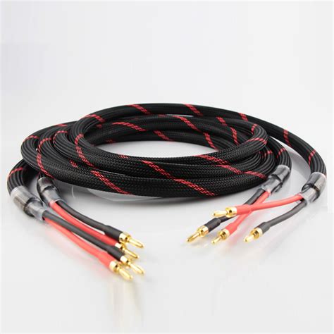 New Pair Hi End N Occ Pure Copper Audio Speaker Cable Hifi Loudspeaker