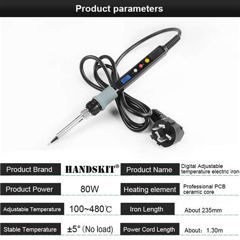 Handskit Digital Soldering Iron Kit V W With Stand And Tips