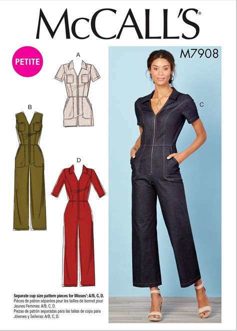 Sewing Pattern Women S Zipper Jumpsuit Pattern Etsy Jumpsuit Pattern Front Zipper Jumpsuit