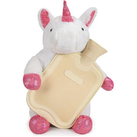 Hometop Premium Classic Rubber Hot Water Bottle With Cute Unicorn Cover L Pink White Hometop