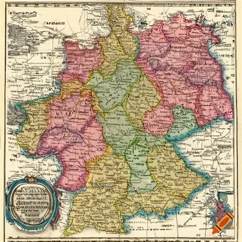 Detailed 19th Century Map Of Germany On Craiyon