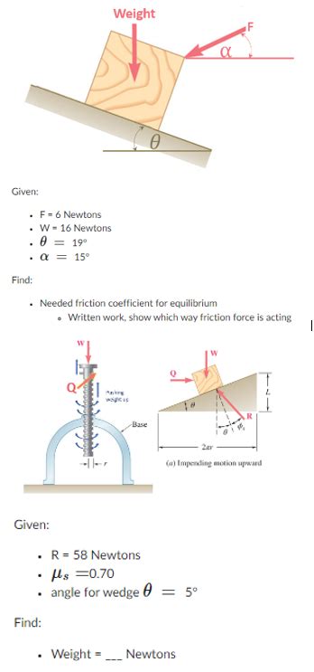 Answered Given Weight F 6 Newtons • W 16… Bartleby