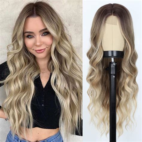 Amazon Werd Long Ash Blonde Wig For Women Curly Wavy Blonde Wigs