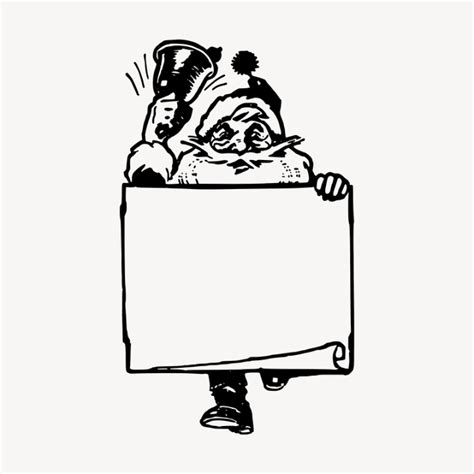 Free Santa Sign Collage Element Drawing Free Vector Rawpixel