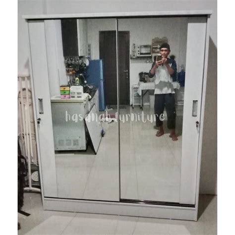 Lemari Pakaian Sliding Door Pintu Full Cermin Minimalis Modern Murah