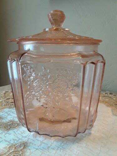 Anchor Hocking Mayfair Open Rose Pink Depression Glass Biscuit Cookie