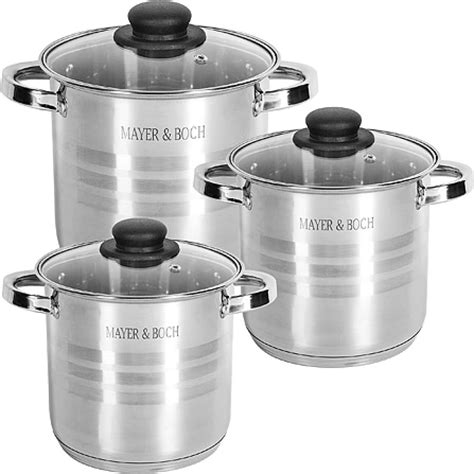 Набор посуды MAYER&BOCH 6 пр., 4,3+5,7+7,2 л MB (х2) 30953 - выгодная ...