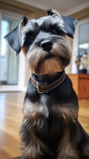 Premium Photo | Terrier with a traditional schnauzer cut looking alert ...