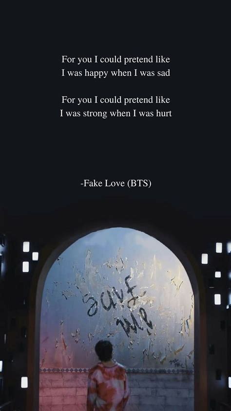 Fake Love By Bts Lyrics Fake Love Bts Sad Aesthetic Hd Phone Wallpaper