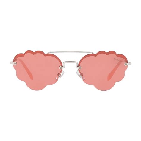 Miu Miu Miu Miu Noir Sunglasses Cat Eye Cloud Raspberry Mirror