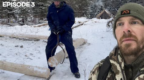 Winter Log Cabin Build On Off Grid Homestead Ep Youtube