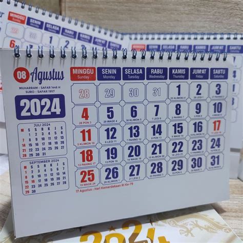 Tanggalan Meja Kerja Kalender Meja Kerja Tahun 2024 Lazada Indonesia