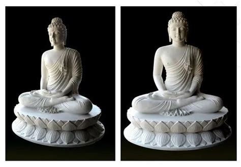 Multicolor Handmade White Marble Buddha Statue Sizedimension 12 72