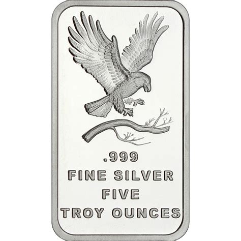 5 Oz Silvertowne Mint 999 Falcon Bar Bullion Mart