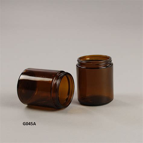 8 Oz Amber Glass Straight Sided Jar 70 400 36cs G045a