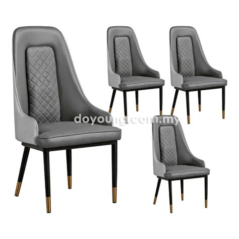 Caitlin V Faux Leather Price For 4 High Back Armchair Showpiece