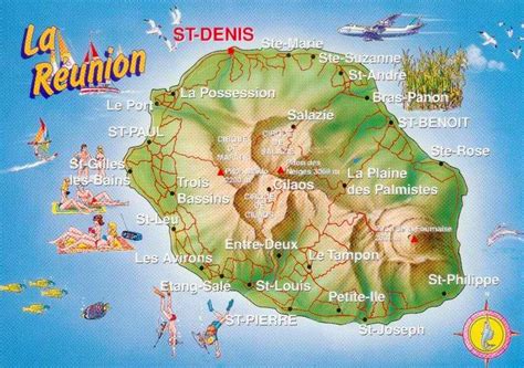 Carte Ile De La Réunion E Evasion Voyage Reunion Island Reunion