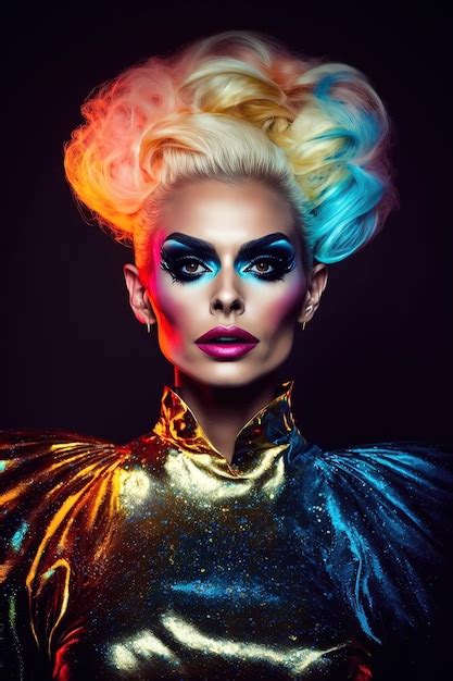 Premium Ai Image Man Dressed As Woman And Wearing Drag Queen Style