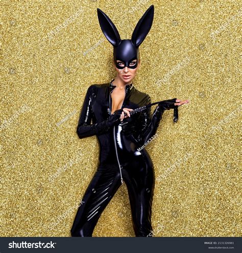 Sexy Blonde Woman Posing Latex Costume Stock Photo 2131326981 Shutterstock