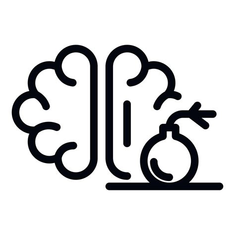 Brain pain bomb icon, outline style 15307324 Vector Art at Vecteezy
