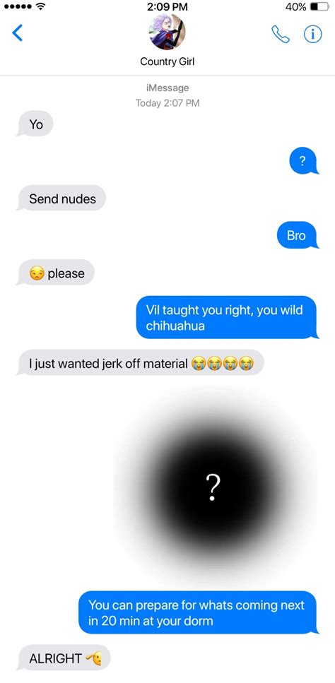 YOU SEND THEM A NUDE MDNI Chat Pt 1 Pt 2 Pt 3 Characters Rook Epel Idia