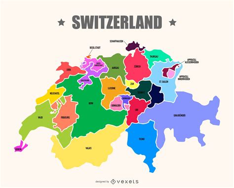 Ilustraci N De Vector Mapa De Suiza Con Simples L Neas Rectas Sobre