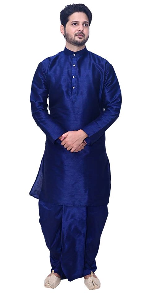 Buy Navy Blue Dhoti Kurta Set For Men Online Om Shubh Managalam