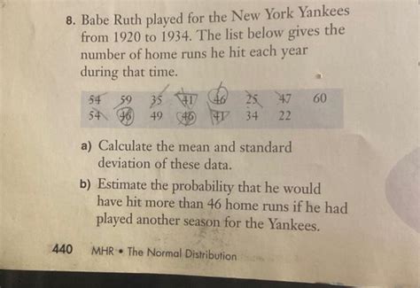 Solved Babe Ruth Played For The New York Yankees From Chegg