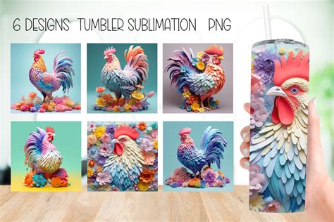 D Chicken Tumbler Sublimation Design Graphic By Babydell Art