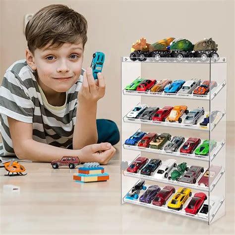 6 Layer Clear Acrylic Hot Wheels And Matchbox Car Display Case Sturdy Assembled Storage Case