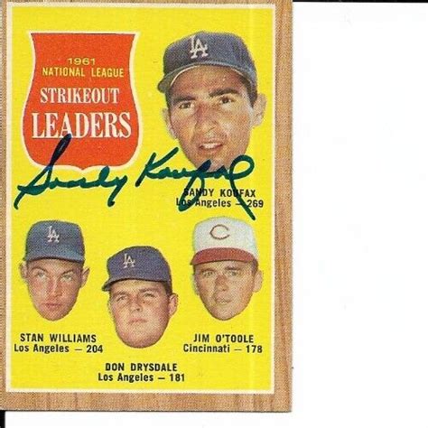 Topps Nl Strikeout Leaders Sandy Koufax Williams Don Drys