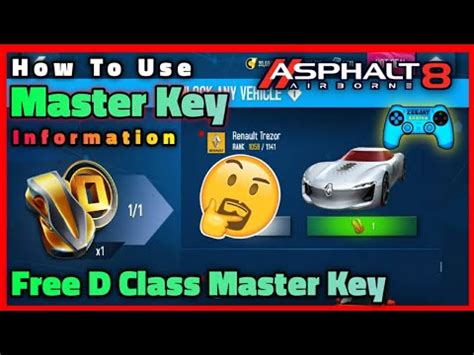 How To Use Master Key In Asphalt 8 Claim Your Free D Class Master Key