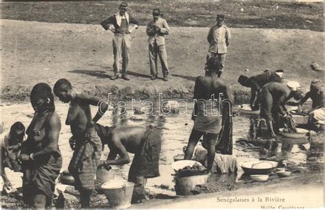 1917 Dakar Senegalaises A La Riviere Senegalese Folklore Half Nude