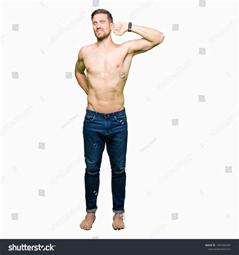 Handsome Shirtless Man Showing Nude Chest Stock Photo Shutterstock