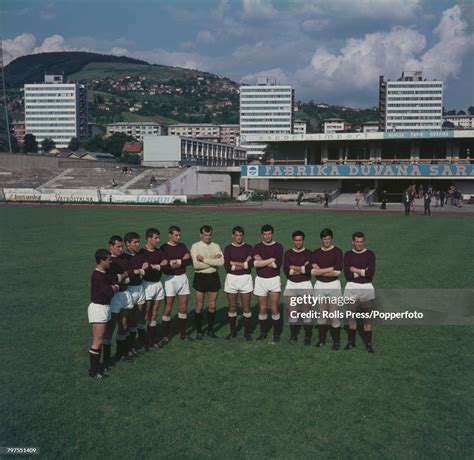 view   fk sarajevo football team lined    pitch  news