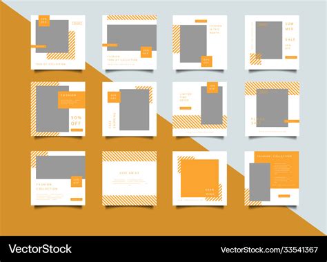 Fashion Social Media Post Template Collection Vector Image