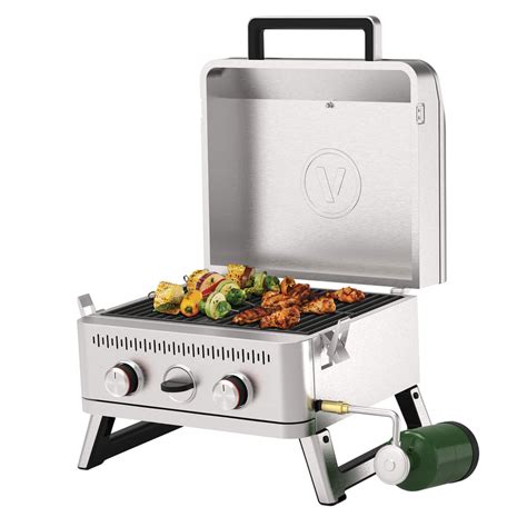 2 Burner Stainless Steel Portable Gas Grill Vida By Paderno