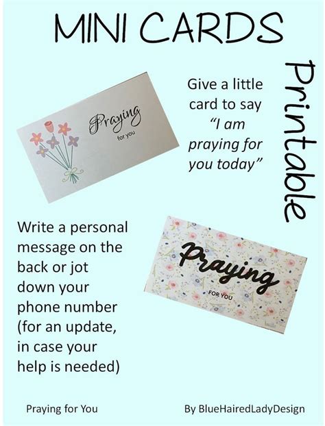 Printable PRAYING FOR YOU Cards Set of 10 Mini Cards Instant - Etsy ...