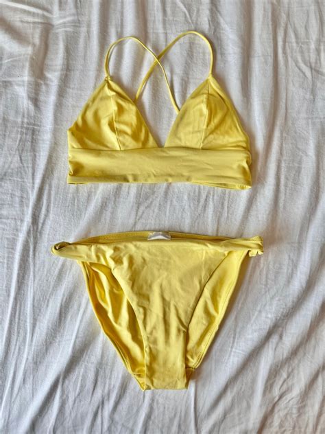 H M Yellow Bikini Women S Fashion Swimwear Bikinis Swimsuits On