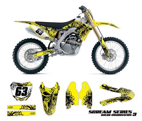 Dirt Bike Decals For Suzuki Scream Yellow OMXGraphics