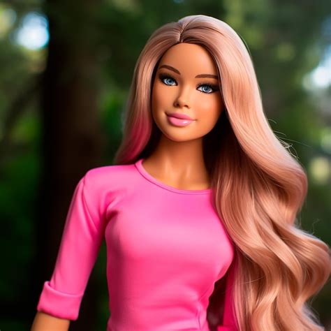 Poup E Blonde Du Film Barbie D Ultra R Aliste Avec Des Tenues Roses Photo Premium