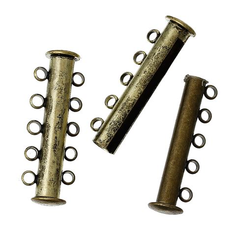 Antique Brass Five Strand Magnetic Clasp Spoilt Rotten Beads