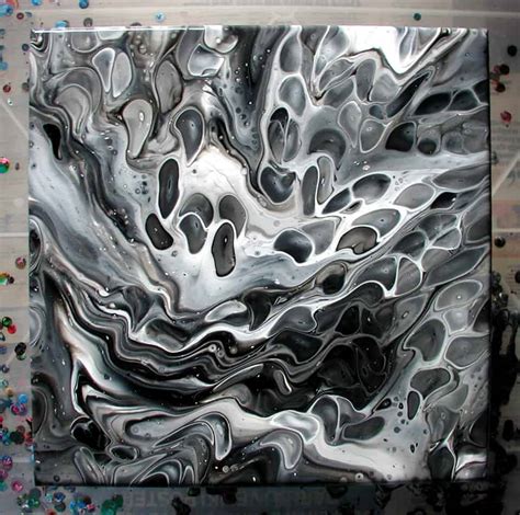 8 Black And White Acrylic Pours You Can Get Lost In