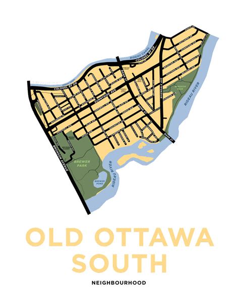 Old Ottawa South Neighbourhood Map Print – Jelly Brothers