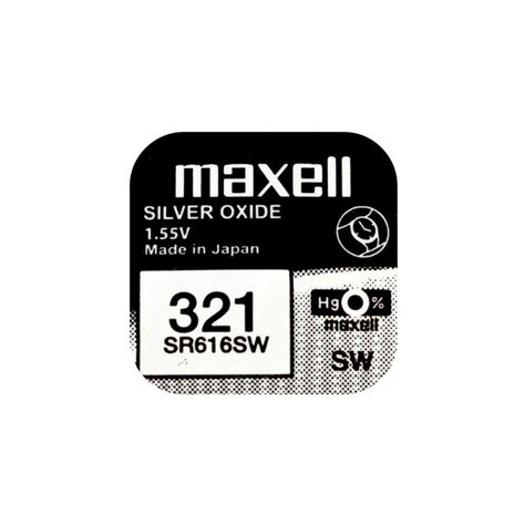 Годинникова батарейка 321 / SR616SW Maxell Silver Oxide (1.55v) 1шт ...