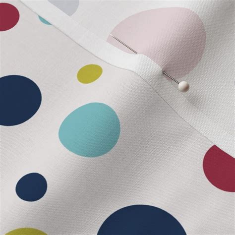 Polka Dots Brights White Bg Fabric Spoonflower