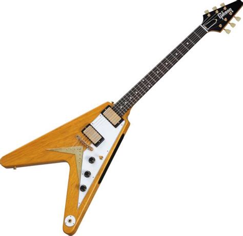 Gibson Custom Shop 1958 Korina Flying V Reissue White Pickguard Vos Natural Solid Body