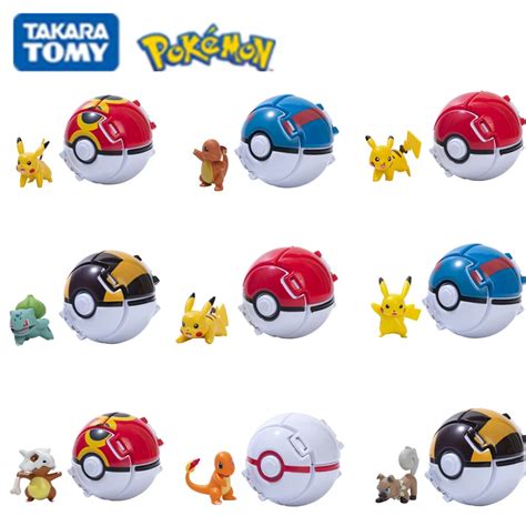 12 Estilos Tomy Pokeball Anime Figura Pikachu Squirtle Bolso Monstro